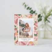 Vintage Rose und Hydrangea Abschluss Vielen Dank Postkarte (Stehend Vorderseite)