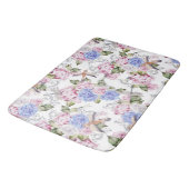 Vintage Rose und Hydrangea-Blume Natur Badematte (Schrägansicht)