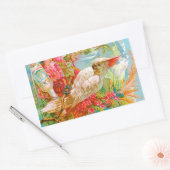 Vintage Rose und Kakadu Rechteckiger Aufkleber (Umschlag)