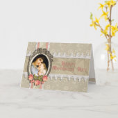 Vintage Rose und Kindertageskarte Karte (Gelbe Blume)