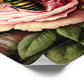 Vintage Rose und Königsbiene Poster (Ecke)