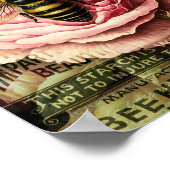 Vintage Rose und Königsbiene Poster (Ecke)