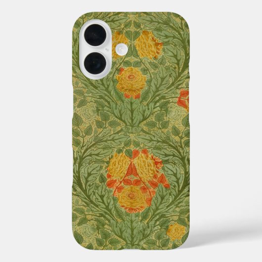 Vintage Rose und Leaf Blumengestein Grün Golden Case-Mate iPhone Hülle (Rückseite)