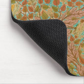 Vintage Rose und Leaf Blütenkunst Blaues Braun Mousepad (Ecke)