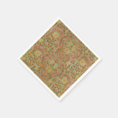 Vintage Rose und Leaf Blütenkunst Blaues Braun Serviette (Ecke)