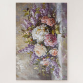 Vintage Rose und Lilac Bouquet Kunstvoll wandern Puzzle (Vertikal)