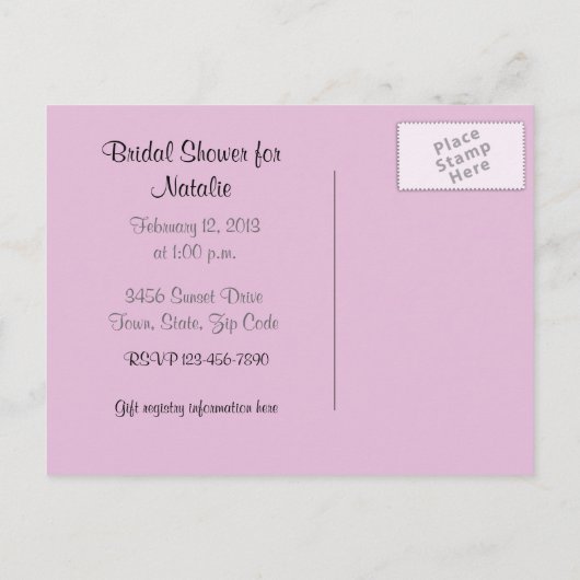 Vintage Rose und Lilacs-Brautparty Einladungspostkarte (Rückseite)