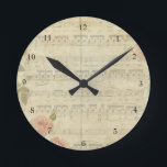 Vintage Rose und Musik Runde Wanduhr<br><div class="desc">Sie können Zahlen überwachen,  oder Sie können auf Anpassen klicken und sie entfernen.</div>