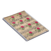 Vintage Rose und Musikblätter Notizblock (Rechte Seite)