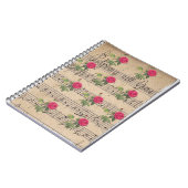Vintage Rose und Musikblätter Notizblock (Linke Seite)