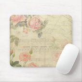 Vintage Rose und Musikmousepad Mousepad (Mit Mouse)
