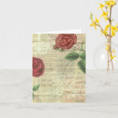 Vintage Rose und Musiknotecard Karte (Gelbe Blume)