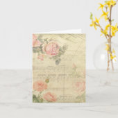 Vintage Rose und Musiknotecard Karte (Gelbe Blume)
