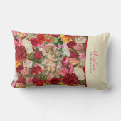 Vintage Rose und Muster für Rose Lendenkissen (Rückseite)