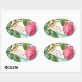 Vintage Rose und Muttertagsanzeige Ovaler Aufkleber (Blatt)