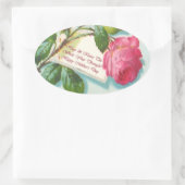Vintage Rose und Muttertagsanzeige Ovaler Aufkleber (Tasche)