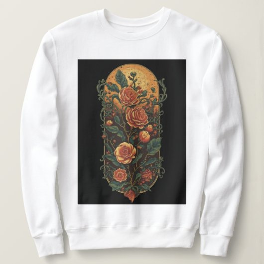 Vintage Rose und Pflanze Sweatshirt (Design vorne)