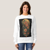 Vintage Rose und Pflanze Sweatshirt (Vorne ganz)