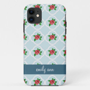 Vintage Rose und Quatrefoil iPhone4 Fall Case-Mate iPhone Hülle
