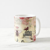 Vintage Rose und Queen Bee Coffee Tasse (VorderseiteRechts)