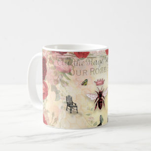 Vintage Rose und Queen Bee Coffee Tasse