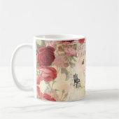Vintage Rose und Queen Bee Coffee Tasse (Links)