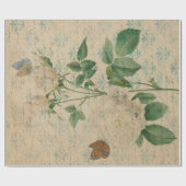 Vintage Rose und Schmetterling Geschenkpapier (Flach)