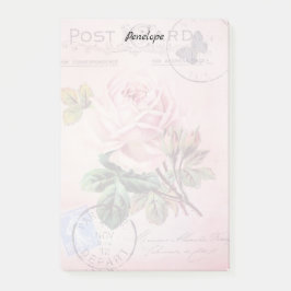 Vintage Rose und Schmetterling Post-it Klebezettel