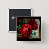 Vintage Rose und Segelboote Button (Vorne & Hinten)