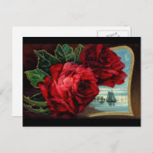 Vintage Rose und Segelboote Postkarte (Vorne/Hinten)