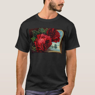 Vintage Rose und Segelboote T-Shirt