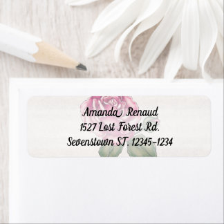Vintage Rose und Vellum-Adressetikett