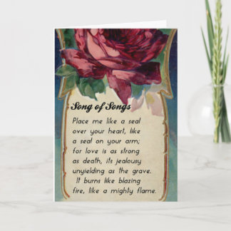 Vintage Rose Valentinstag Karte mit Schrift