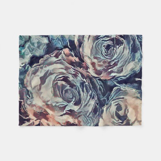 Vintage Rose, Vintag Fleecedecke (Vorderseite (Horizontal))