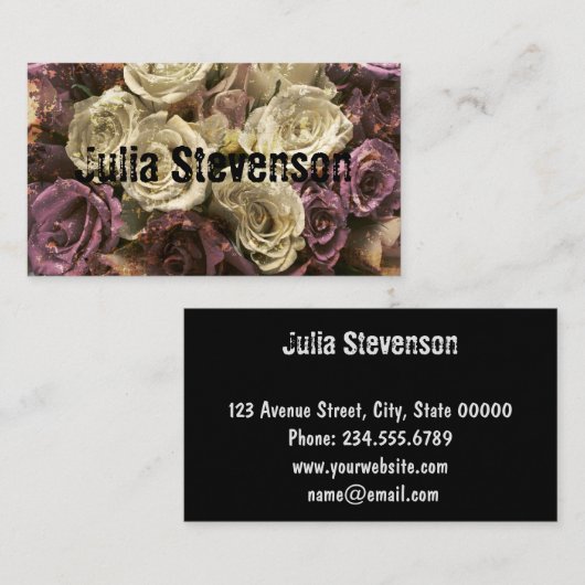 Vintage Rose, Vintag, Shabby Chic Visitenkarte (Vorne/Hinten)