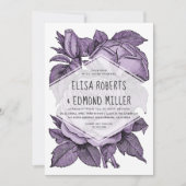 Vintage Rose Vintage Blumen Einladung (Vorderseite)