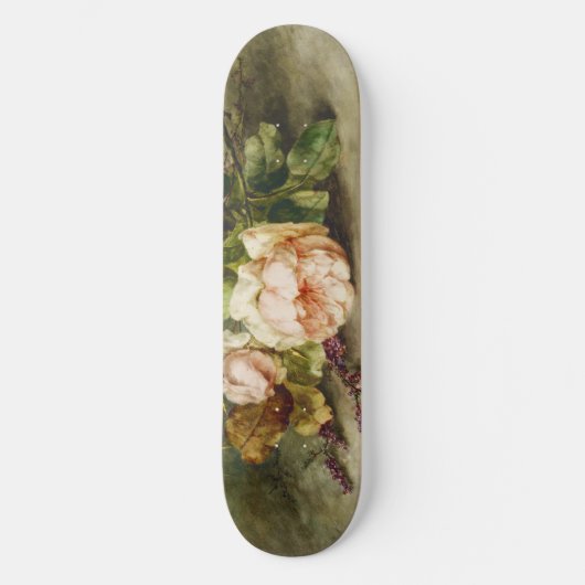 Vintage Rose von Margaretha Roosenboom Skateboard (Vorderseite)