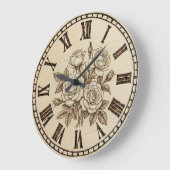 Vintage Rose Wall Clock  Große Wanduhr (Winkel)