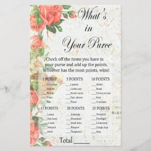 Vintage-Rose Was-ist-in-deiner-Tasche-Spiel