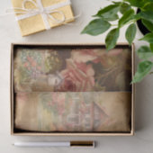 Vintage Rose Wasserfarben-Haus-Dekoupage Seidenpapier (Geschenk)