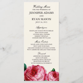 VINTAGE ROSE | WEDD MENU CUSTOM RACK CARDS MENÜKARTE