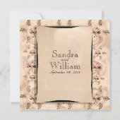 Vintage Rose Wedding R.S.V.P. Einladung (Rückseite)