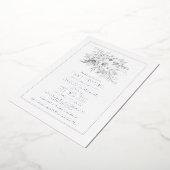 Vintage Rose, weiß und silber, Kinderdusche Folieneinladung (Gedreht)