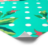 Vintage Rose Weiße Punkte Weiße Muster Poster (Ecke)