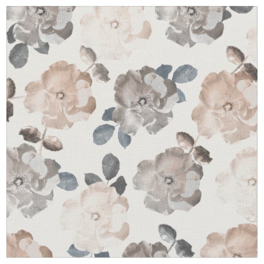 Vintage Rose Weißes, sich wiederholendes Baumuster Stoff (Nahaufnahme)