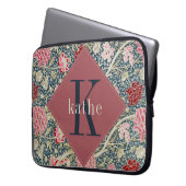 Vintage Rose William Morris Monogram Laptop Laptopschutzhülle (Vorderseite Links)