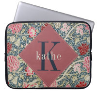 Vintage Rose William Morris Monogram Laptop