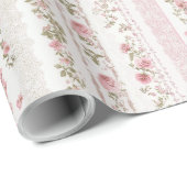 Vintage Rose Wrapping Paper Geschenkpapier (Rolleneckpunkt)