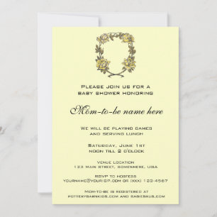 Vintage Rose Wreath, Spring, or Summer Baby Shower Einladung