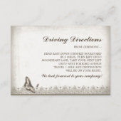 Vintage Rose zeichnend Hochzeitsempfang Begleitkarte (Rückseite)